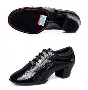 Women girls black red snake pattern cow leather latin ballroom dancing shoes soft sole jazz latin salsa rumba chacha tango waltz dance shoes 